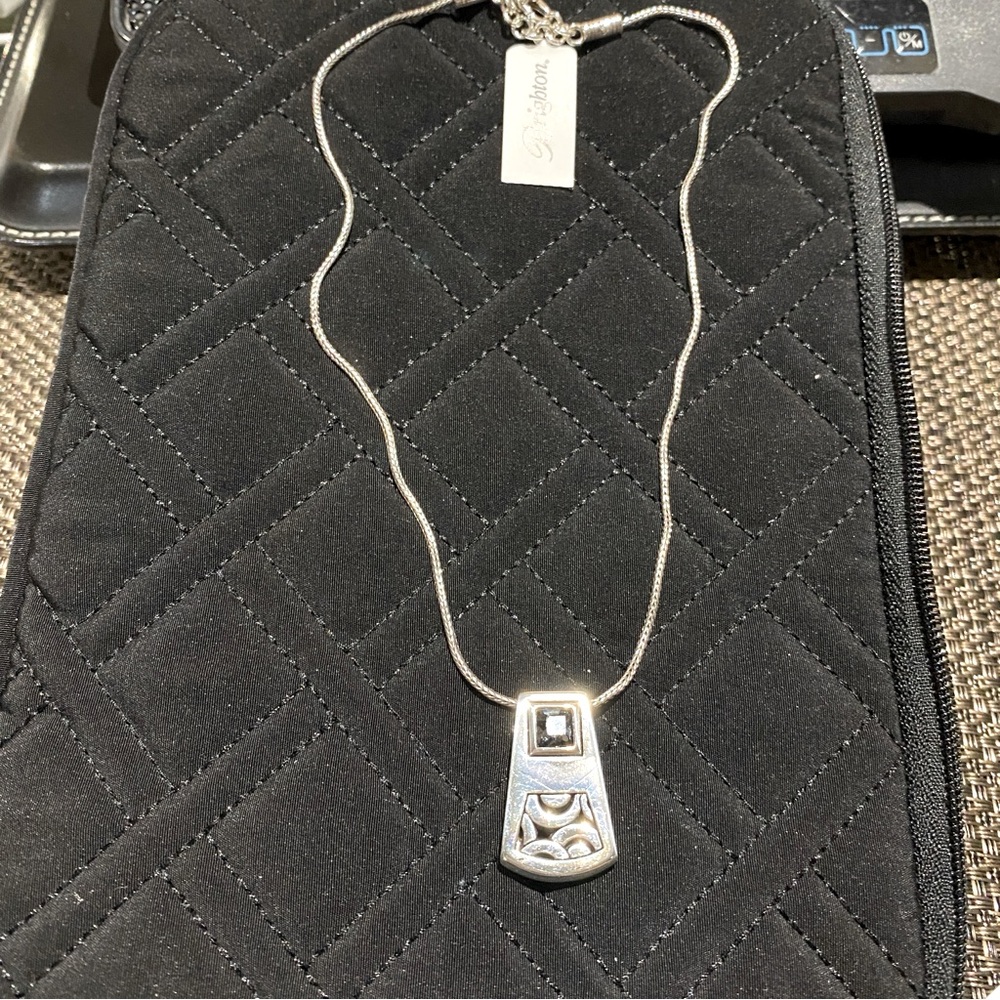 BRIGHTON Bloc Haus Silver Crystal Pendant Necklace - Style JN9522 - NWT